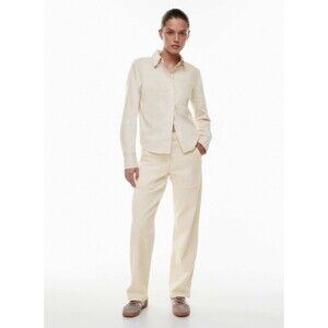 Wilfred Free Aritzia Modern Utility Straight Leg Women’s Pants Cream Sz 12 36x31